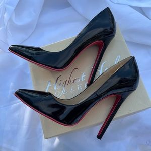Sz 9 Highest Heel Collection Hottie Black Fetish Pumps 6” Stiletto Heels